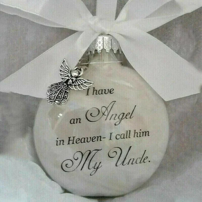 Christmas Ornaments Feather Ball - Angel In Heaven Memorial Ornament