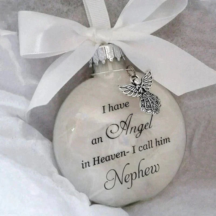 Christmas Ornaments Feather Ball - Angel In Heaven Memorial Ornament