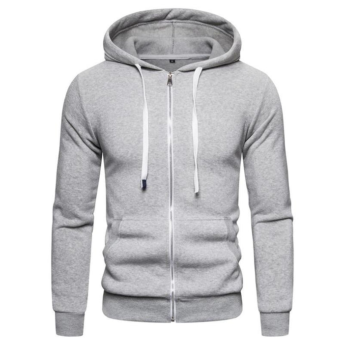 Light Grey Zipped Athletic Hoodie