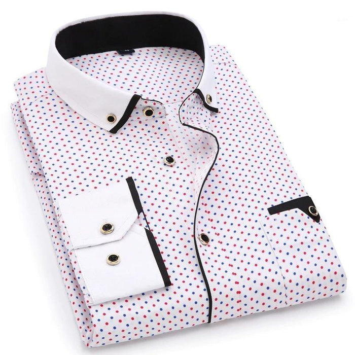 Men's Pink Dotted Dress Shirt