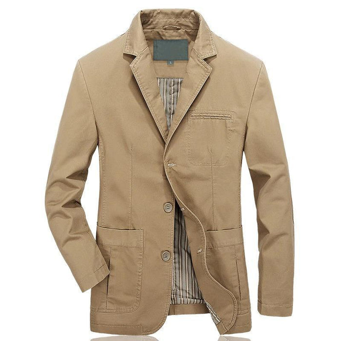 Khaki Men's Vintage Canvas Jacket