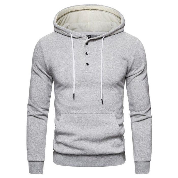 Light Grey Buttoned Athletic Hoodie