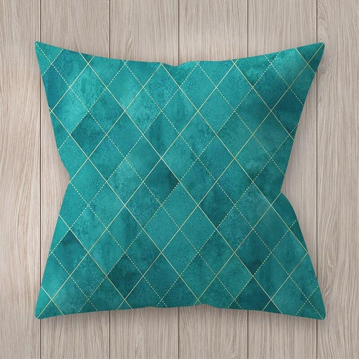 Emerald Geometric Decorative Pillow Cover