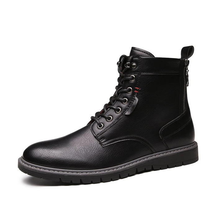 Men's Black Leather High Boot