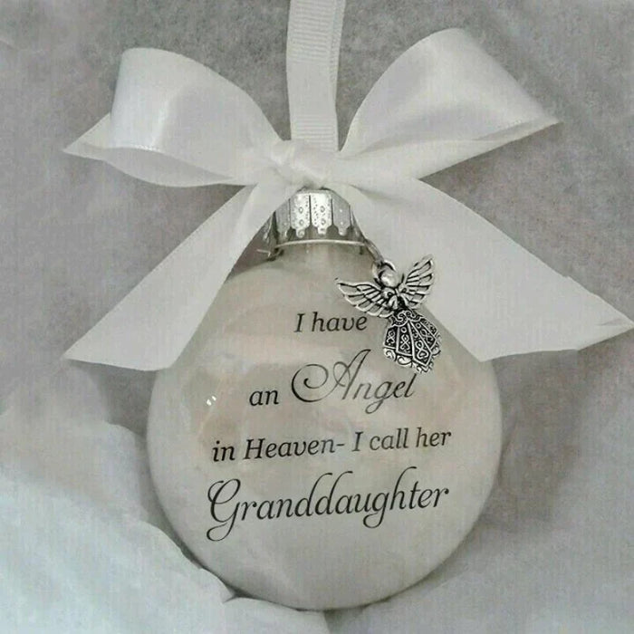 Christmas Ornaments Feather Ball - Angel In Heaven Memorial Ornament