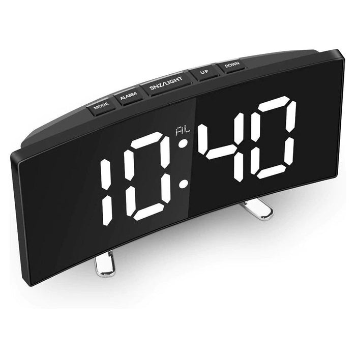 Curved White LED Clock