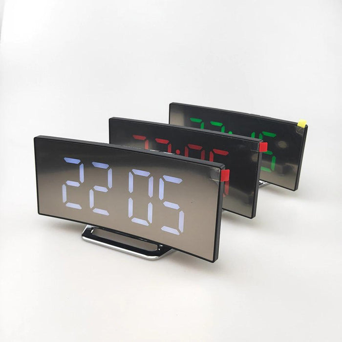 Curved Desk Red LED Clock