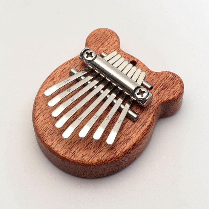 Bear Shape Sapele Wood Mini Thumb Piano