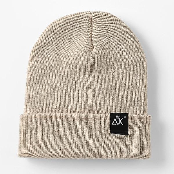 Beige Canvas Beanie