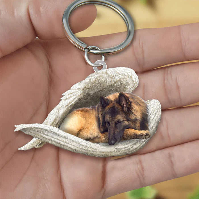 Sleeping Angel Acrylic Keychain Belgian Shepherd