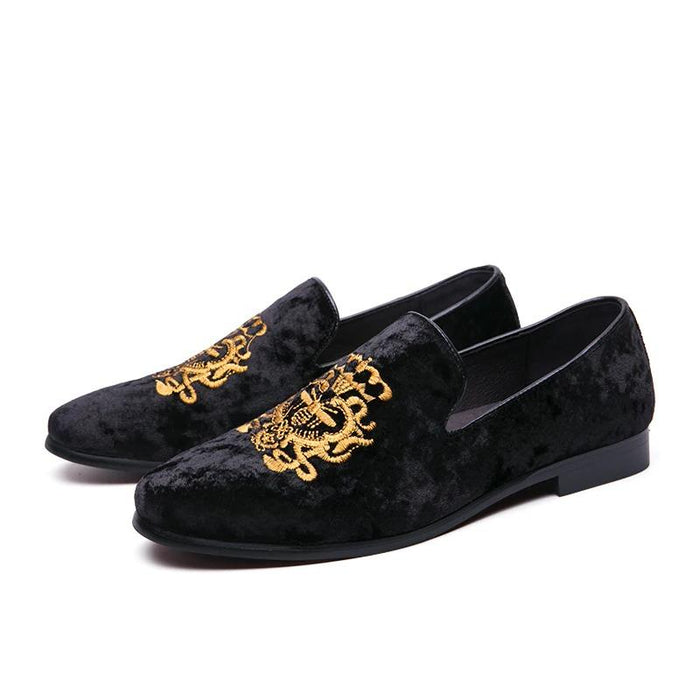 Men's Black Ornamental Loafer