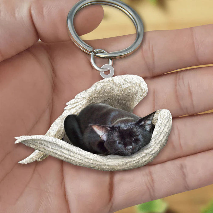 Sleeping Angel Acrylic Keychain Bombay Cat