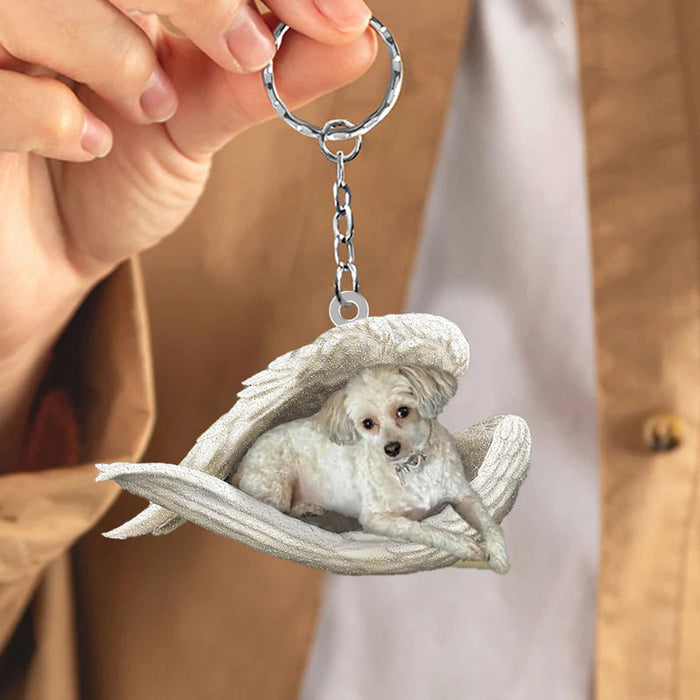 Sleeping Angel Acrylic Keychain Chinese Crested Powderpuff