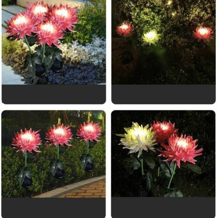 30" Chrysanthemum Solar Garden Stake LED