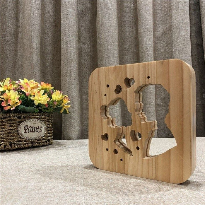 Sweet Couple Wooden Decorative Light
