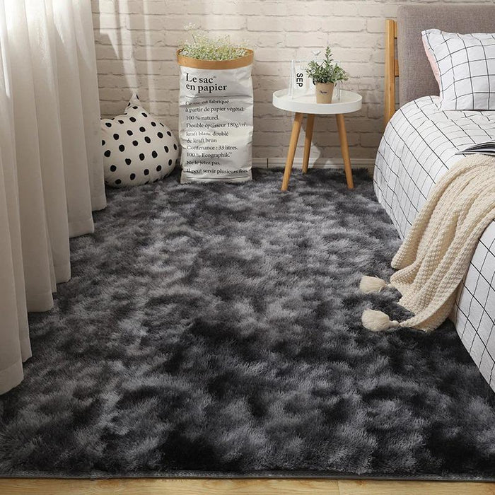 Dark Grey Fluffy Area Rug