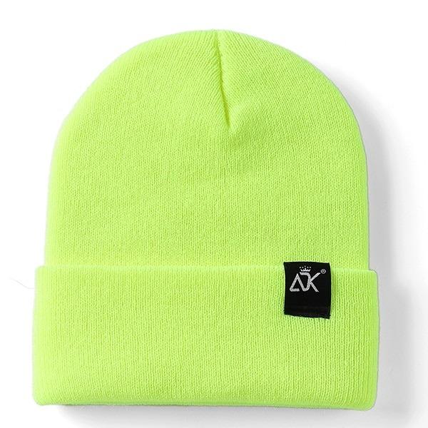 Neon Green Canvas Beanie
