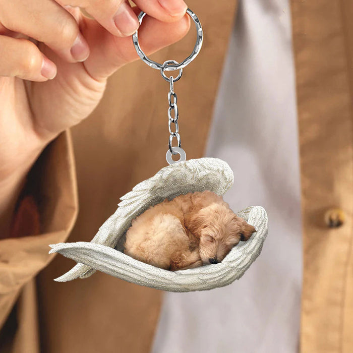 Sleeping Angel Acrylic Keychain Golden Doodle