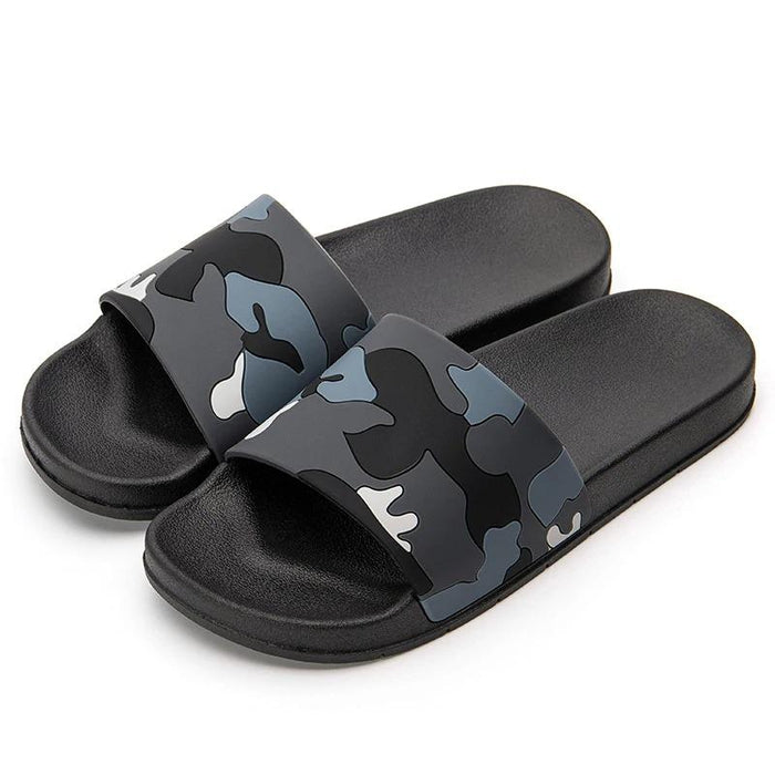 Men's Black Camouflage Peak Slipper