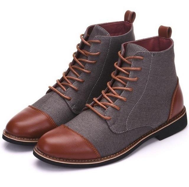 Men's Grey Canvas Casual Boot