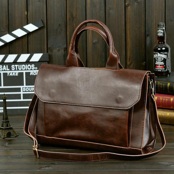 Men's Brown Leather Briefcase