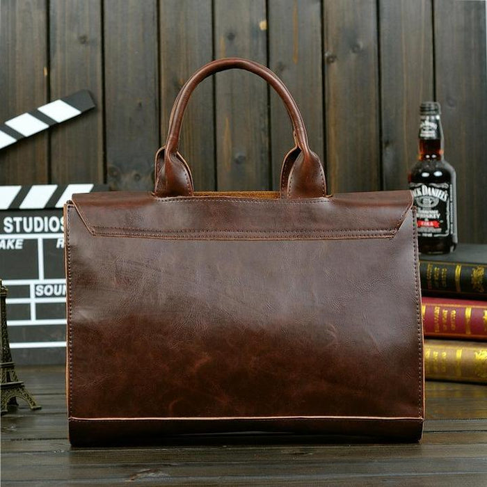 Men's Brown Leather Briefcase