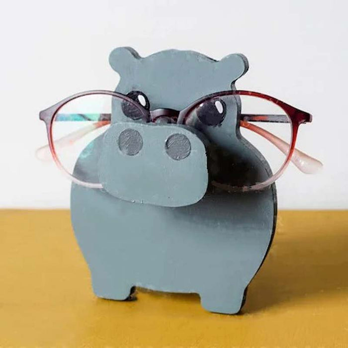 Handmade Glasses Stand Lovely Hippo