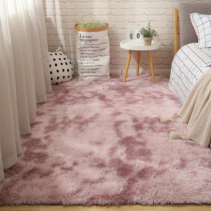 Salmon Fluffy Area Rug