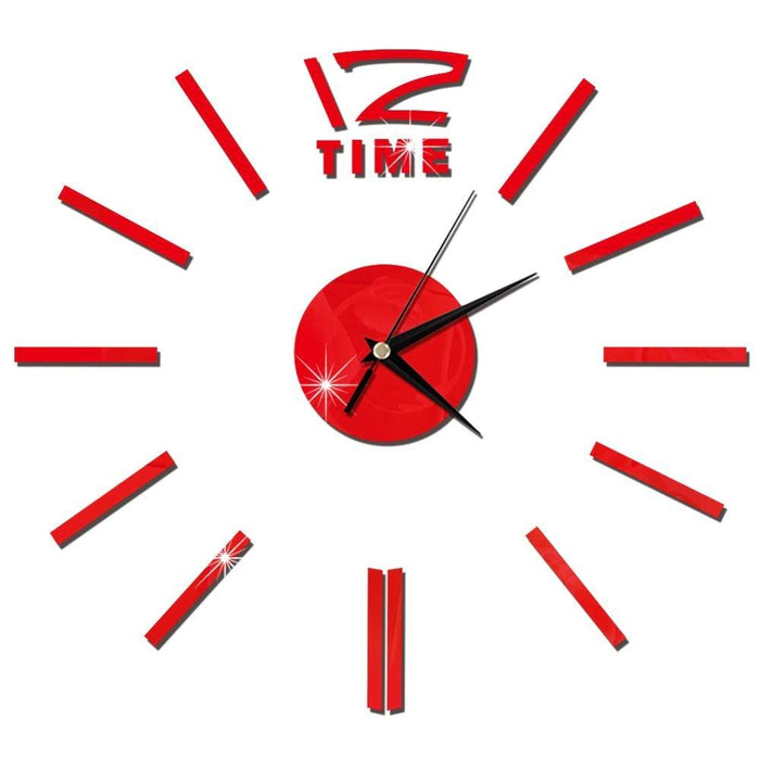 Red Decal DIY Wall Clock