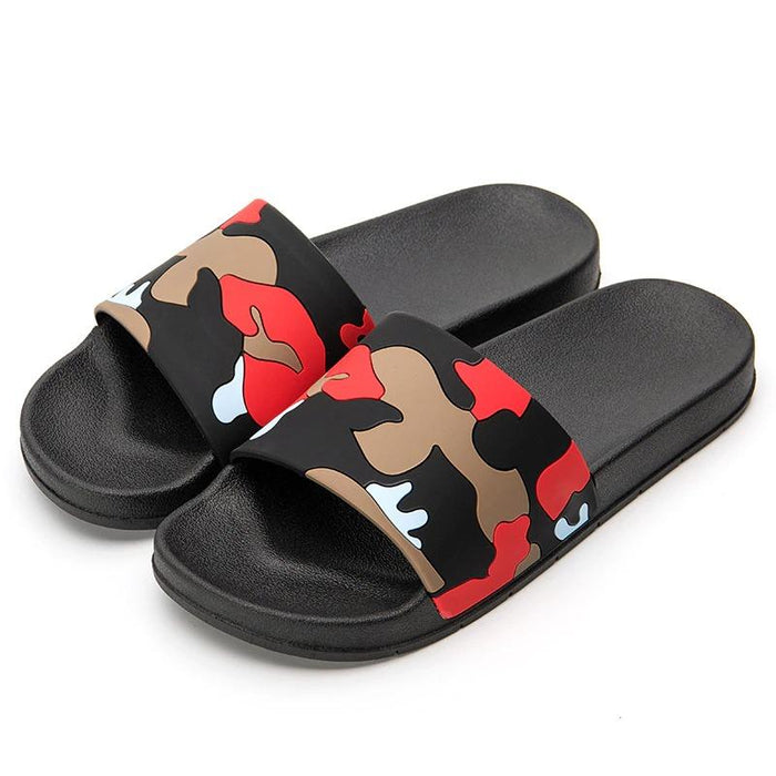 Men's Tan Camouflage Peak Slipper