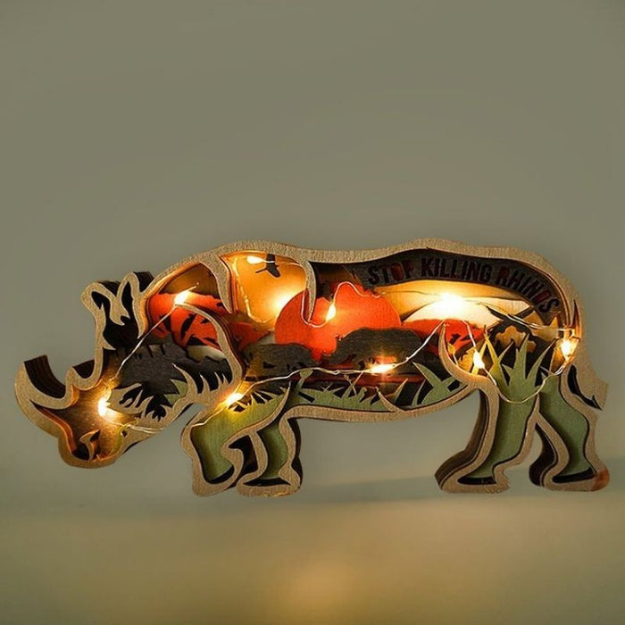 Ceratotherium simum Carving Handcraft Gift