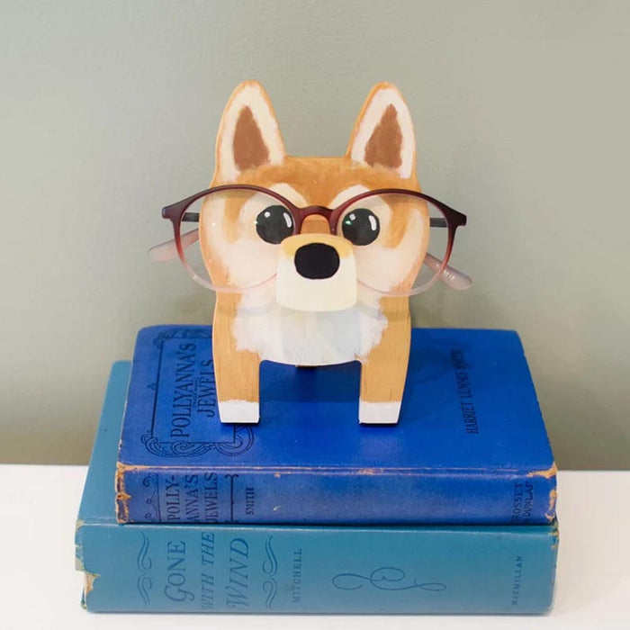 Handmade Glasses Stand Lovely ShibaInu