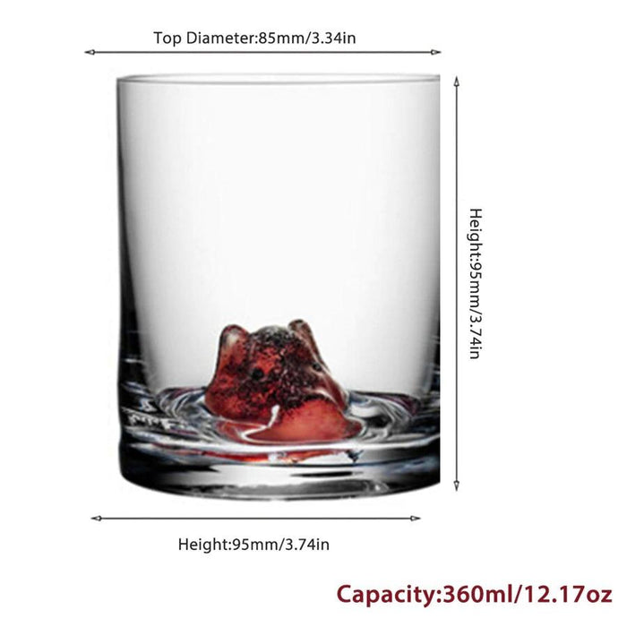 400 ML Bear Swimming Whiskey Glass