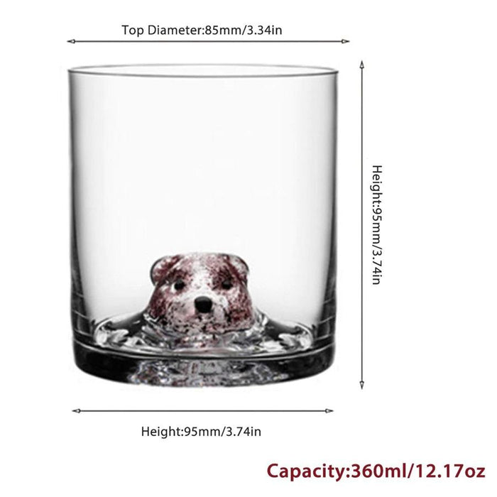 400 ML Dog Swimming Whiskey Glass