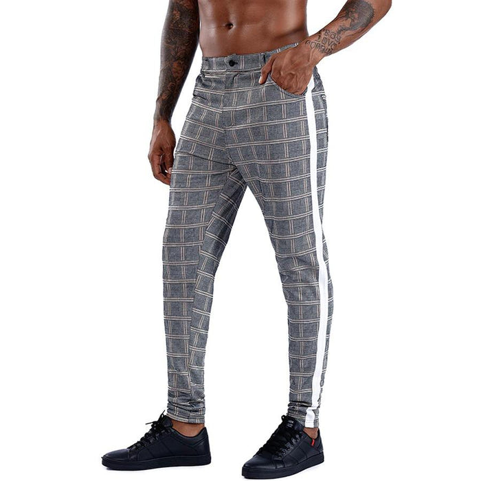 Grey Plaid Smart Pants