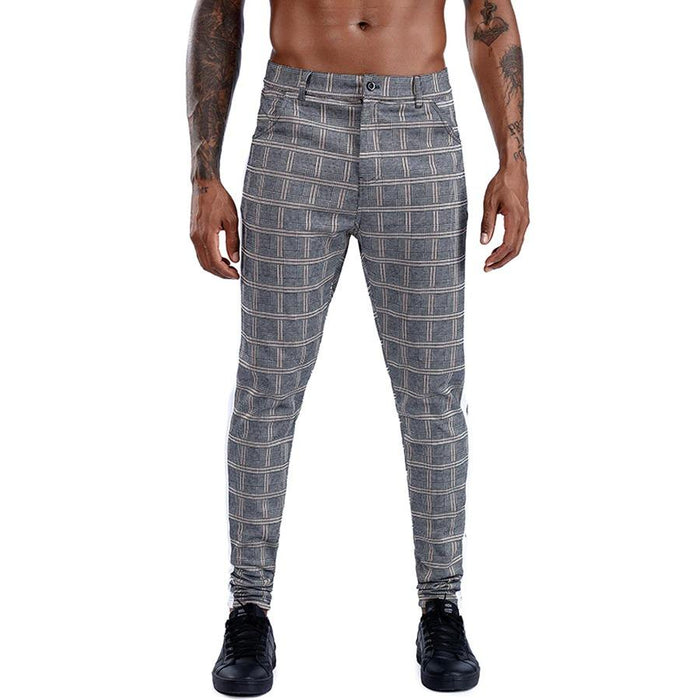 Grey Plaid Smart Pants