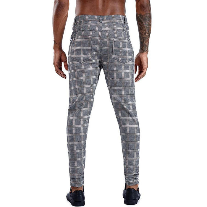 Grey Plaid Smart Pants