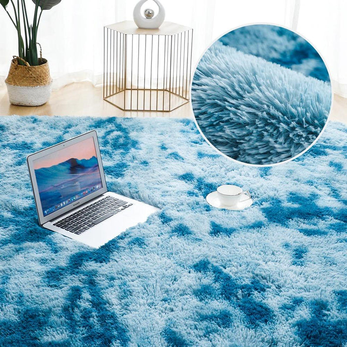Fluffy Blue Rug