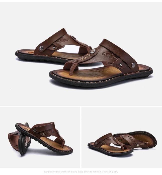 Men's Brown Leather Casual Sandal