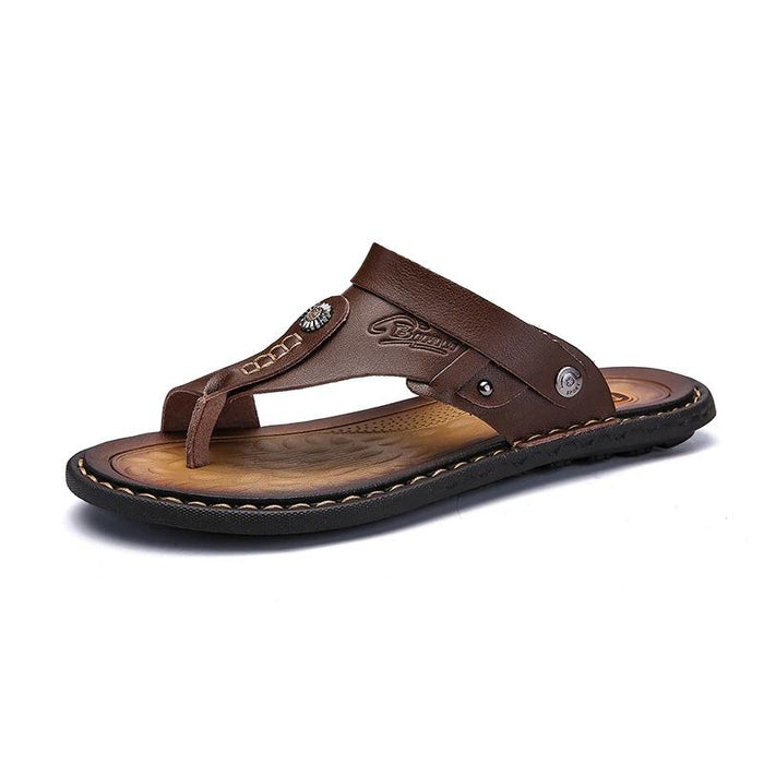 Men's Brown Leather Casual Sandal