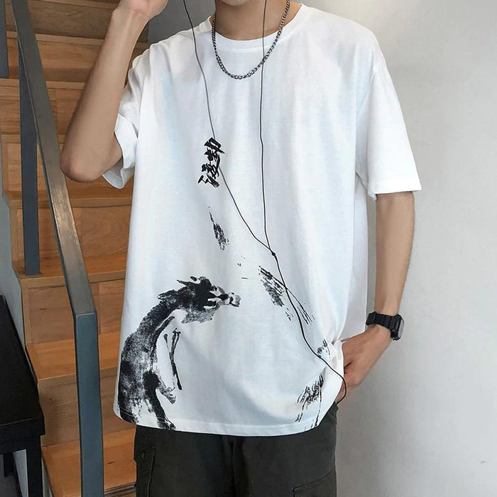 White Men's Japanese Koi Tee