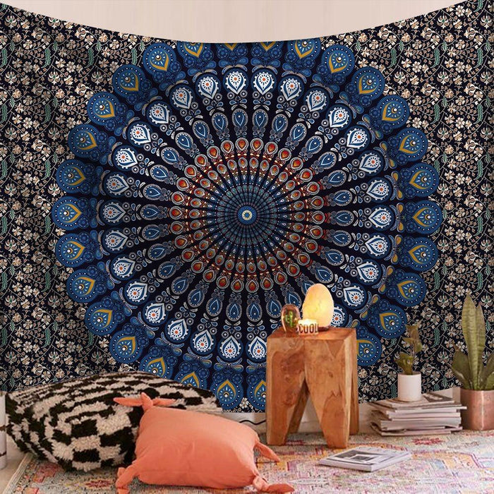 Navy Mandala Tapestry