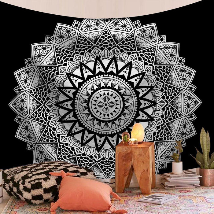 Black Mandala Tapestry