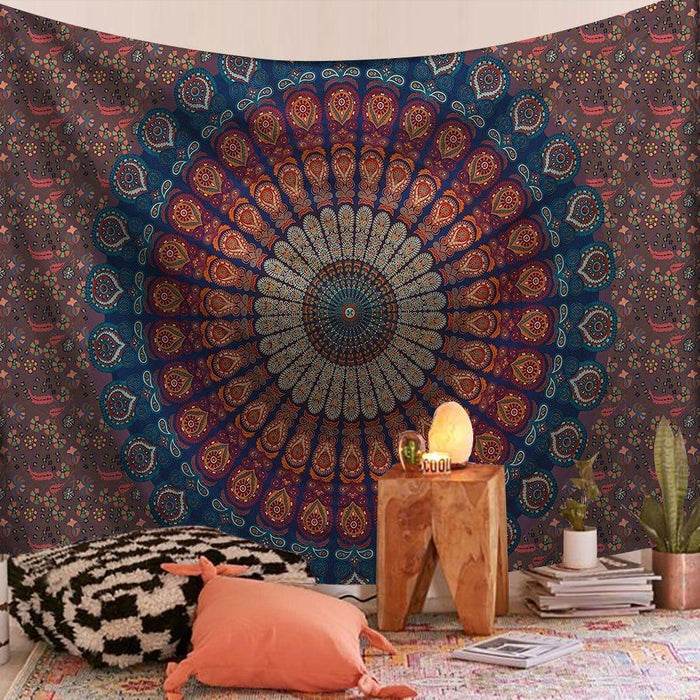 Rainbow Mandala Tapestry