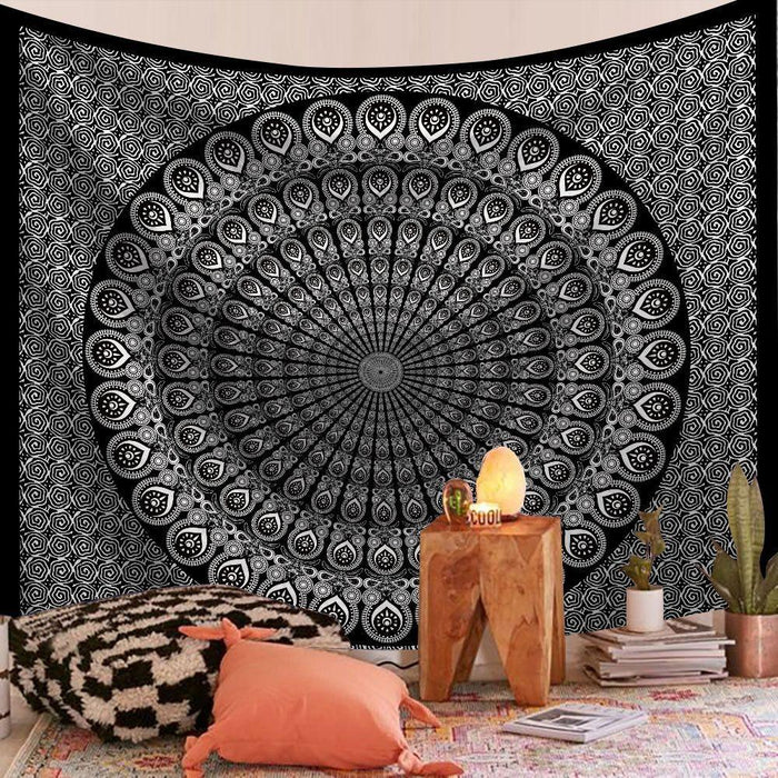 Black Mandala II Tapestry