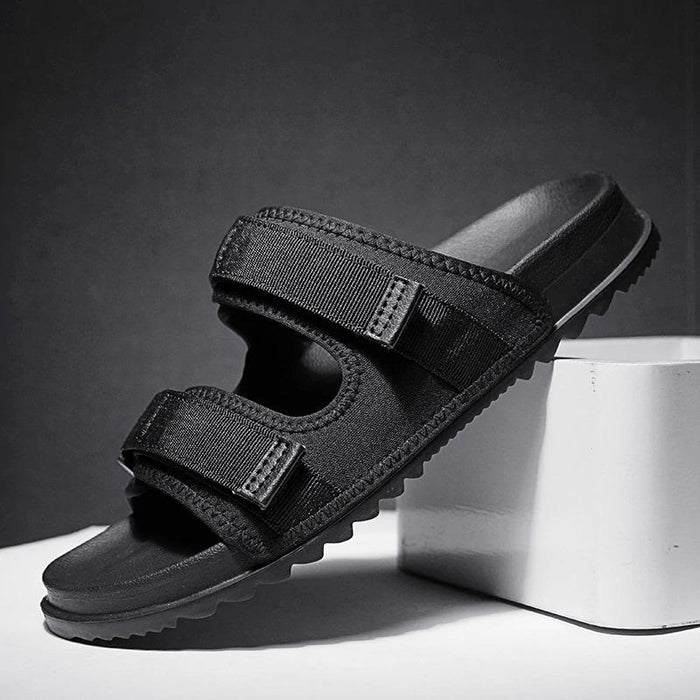 Men's Black Double Strap Street Sandal