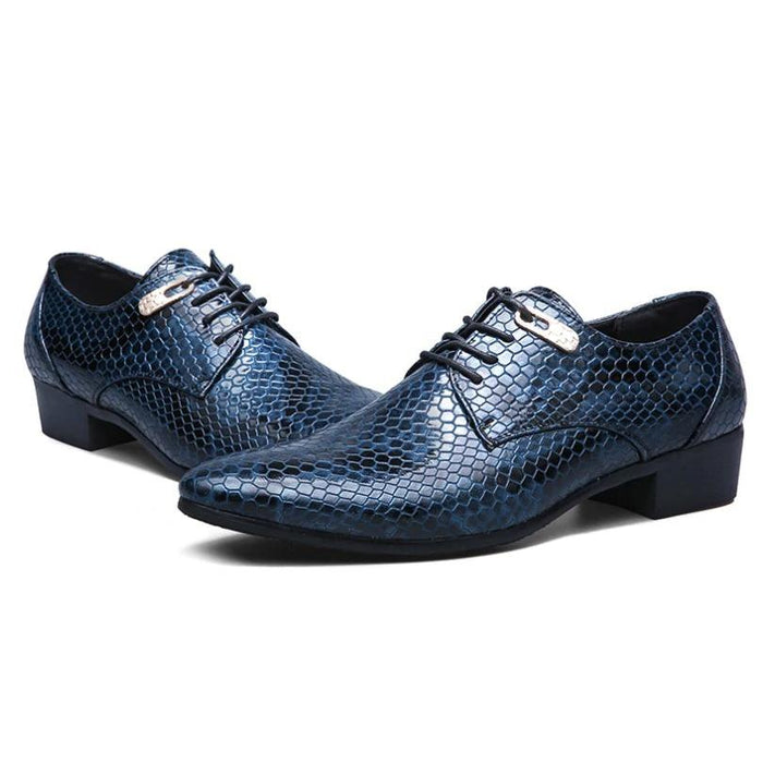 Men's Navy Crocodile Oxfords