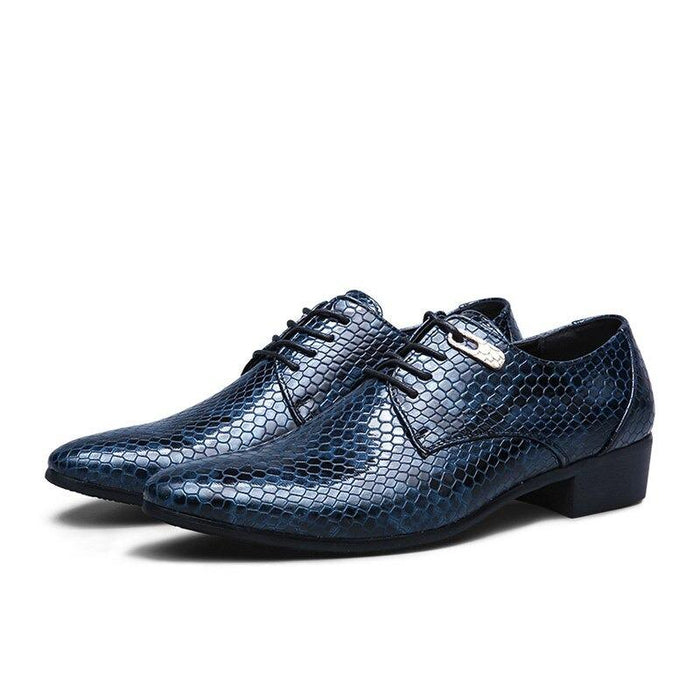 Men's Navy Crocodile Oxfords