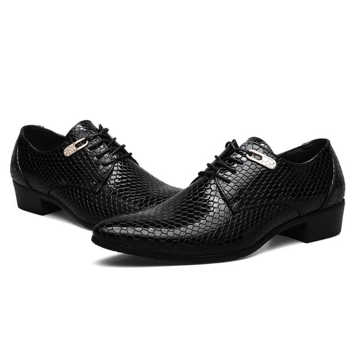 Men's Black Crocodile Oxfords