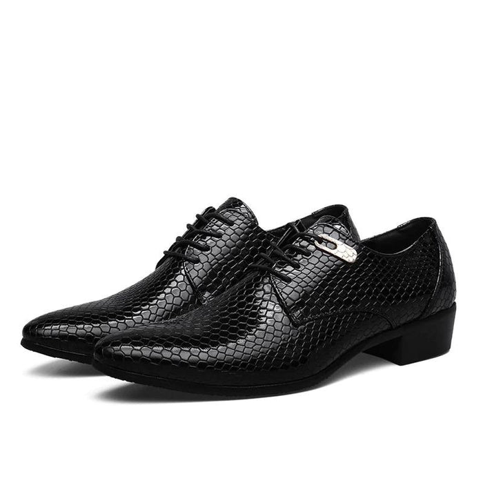 Men's Black Crocodile Oxfords